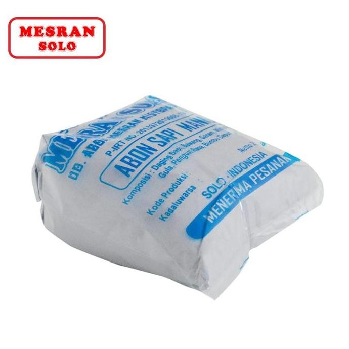 

BARANG TERLARIS ABON SAPI MESRAN MANIS 250gr SNACK SOLO
