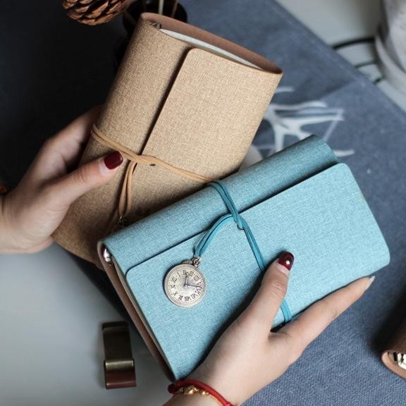 

JH8 termasuk isi kertas refill 80 lembar Binder A6 vintage retro time trifold binder lipat diy journaling scrapbook HB1300