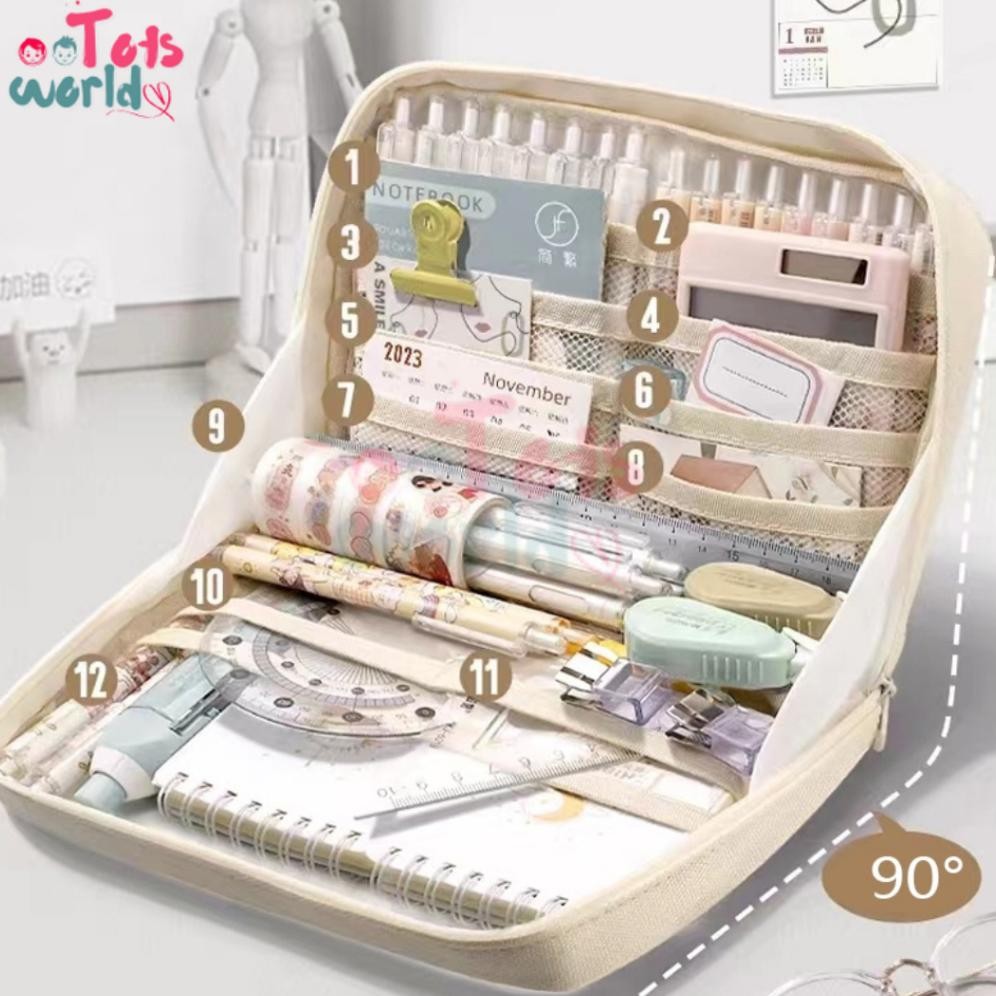 

JH8 Tempat pensil alat tulis Kreatif multifungsi tas perlengkapan kantor dan anak sekolah | kotak pensil perlengkapan kantor stationary bag