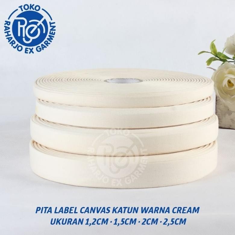 

JH8 pita label canvas bahan katun halus, isi 100 meter