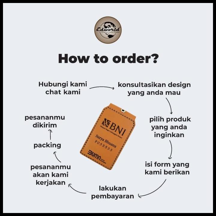 

Terlaris Nametag Lipat Magnet Kulit Asli Custom Good Quality