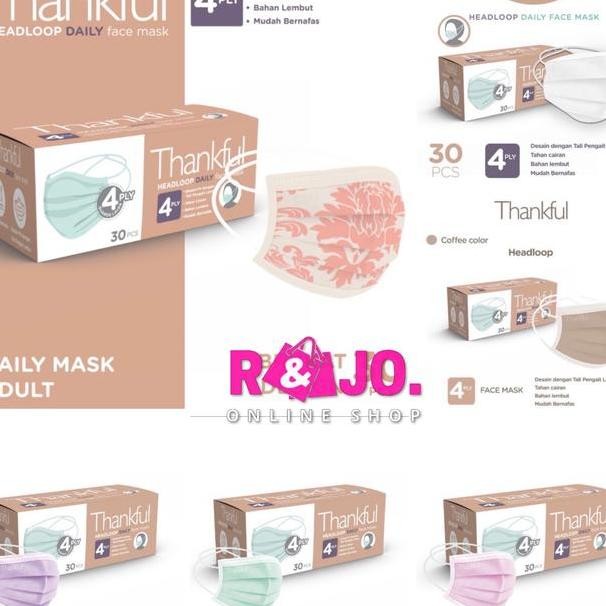 Masker Thankful Headloop Hijab 4Ply Isi 30 Pcs