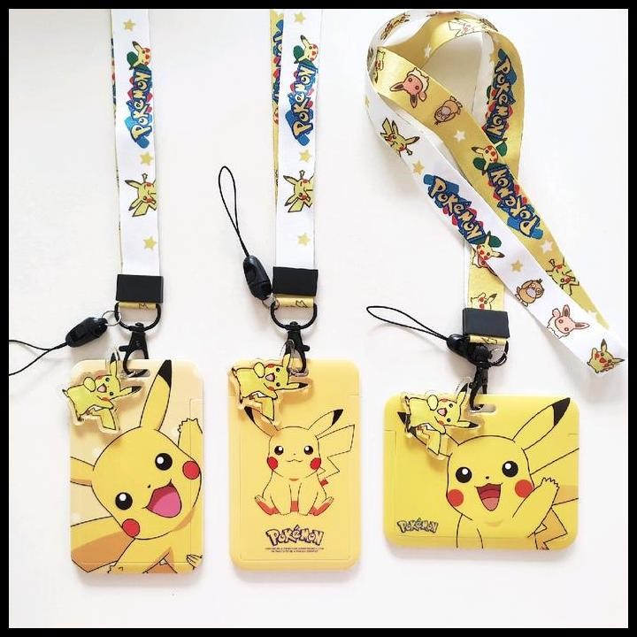 

Terlaris Id Card Holder Name Tag Lanyard Kalung Kartu Anime Pokemon Pikachu Tali Good Quality