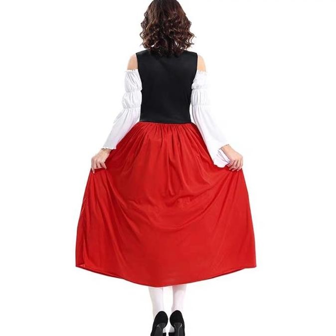 BAVARIAN OCTOBERFEST GERMANY COSTUME ADULT WOMAN HALLOWEEN MIDI DRESS