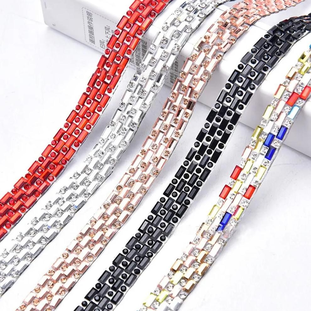 

5 Yard Self-Adhesive Rhinestone Tape Colorful Glitter Diamond Ribbon Crystal Sticker Garment Shoes Bags Diy Sewing Accessories