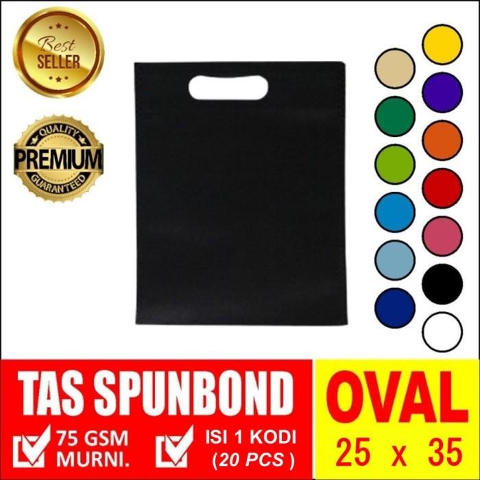 

Tas Kantong Aksesoris Hp Spunbond Oval 25X35 Kodian - Warna Hitam