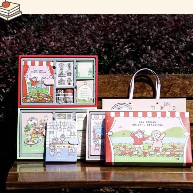 

Cute Diary Book Set Korea Style Cute Stickers Set Buku Catatan Harian