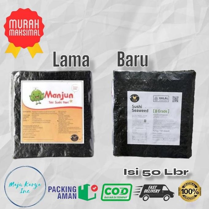 

Manjun Sushi Nori Rumput Laut Seaweed 50 Sheets Lembar