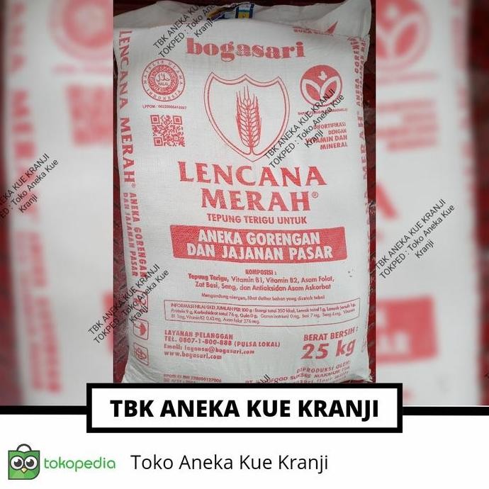 

Lencana Merah Tepung Terigu 25 Kg Bogasari 1 Bal Sak Kemasan