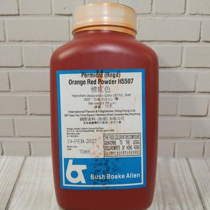 

Bush Boake Allen Pewarna Makanan Orange Red Powder H5507 ( 500 Gr )