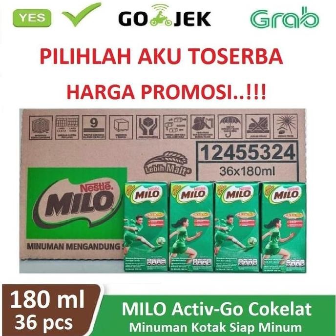 

Susu Milo Kotak Coklat Active Go Uht - 180 Ml (1 Dus Isi 36 Kotak)
