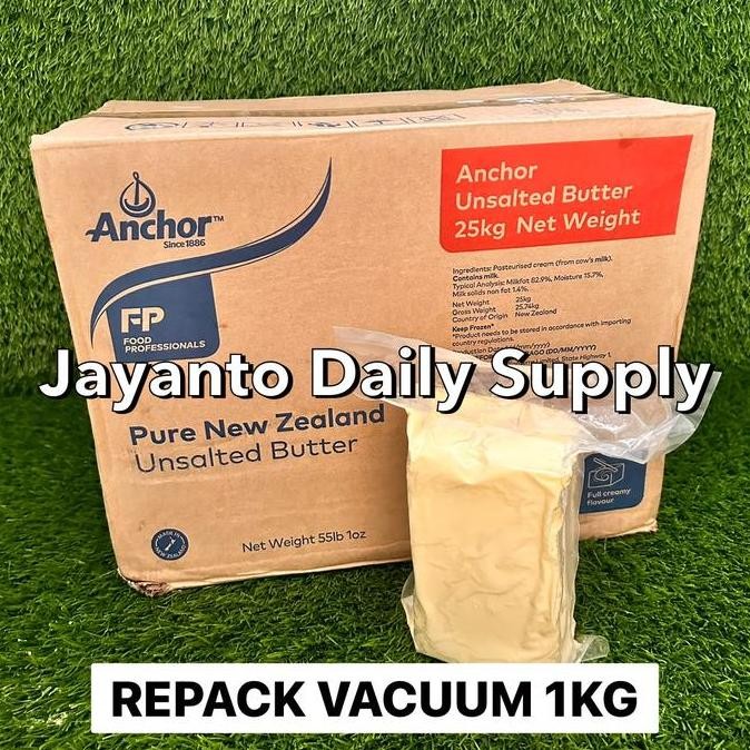 

Unsalted Butter Anchor 1Kg Repack Vacuum / Mpasi - 100% Halal
