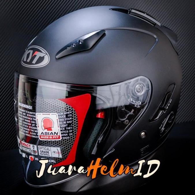 KYT HELM GALAXY SLIDE FLAT R VISOR / BLACK DOFF / DOUBLE VISOR