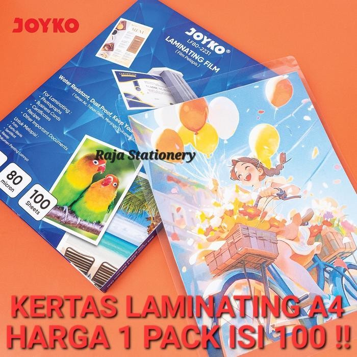 

Vs Joyko Laminating Film A4 / Kertas Plastik Laminating Laminasi A4 Kertas Plastik 100 Lembar Lf80-2231 A4