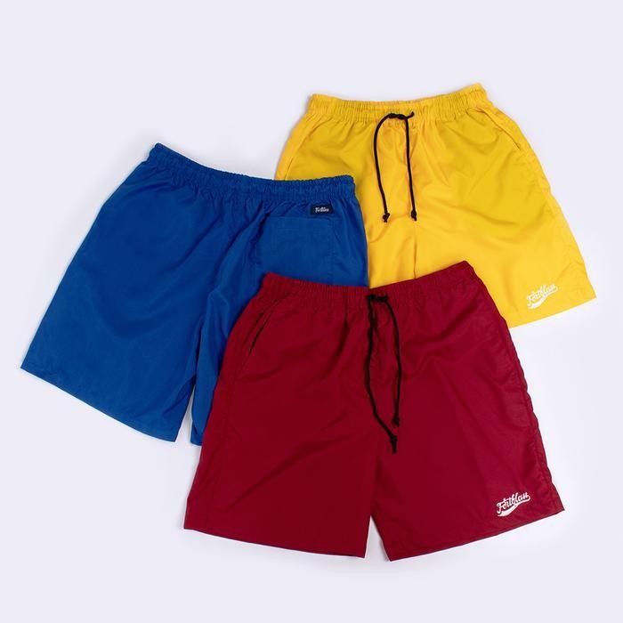 Celana Pendek Fortklass Parasut Olahraga Saku Resleting Pria Wanita Running Gym Sport Kolor Volly Fu