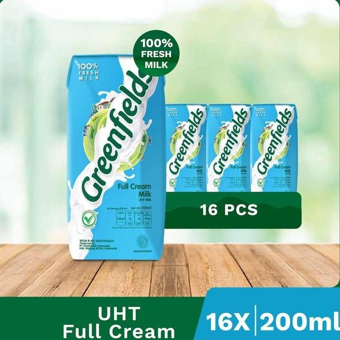 

[Bundling 16 Pcs] Susu Greenfields Uht Full Cream 200Ml