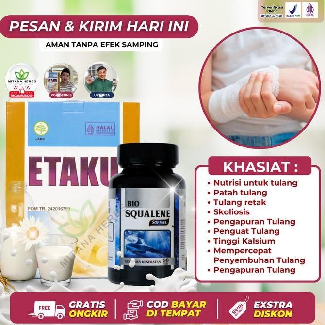 

Etaku - Susu Patah Tulang Dan Retak, Patah Tulang Tangan Dan Kaki, Penguat Tulang, Susu Kalsium Osteoporosis Dan Pengapuran Tulang