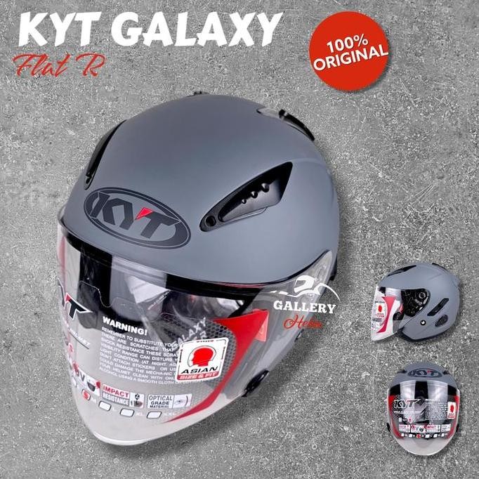 HELM KYT GALAXY GORILA GREY FLAT R | HELM KYT VISOR FLAT GREY DOFF