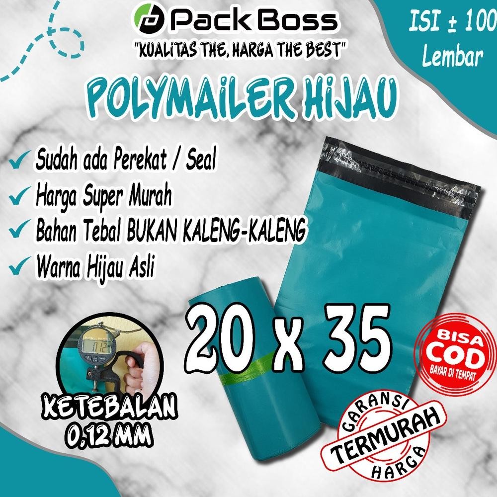 

JH8 POLYMAILER HIJAU MATTE DOFF 20X35 CM (+/- 100 pcs) LANGSUNG PABRIK PACKING PRAKTIS