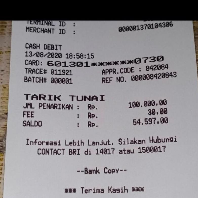 

JH8 100 KERTAS KASIR 58X40 THERMAL ROLL