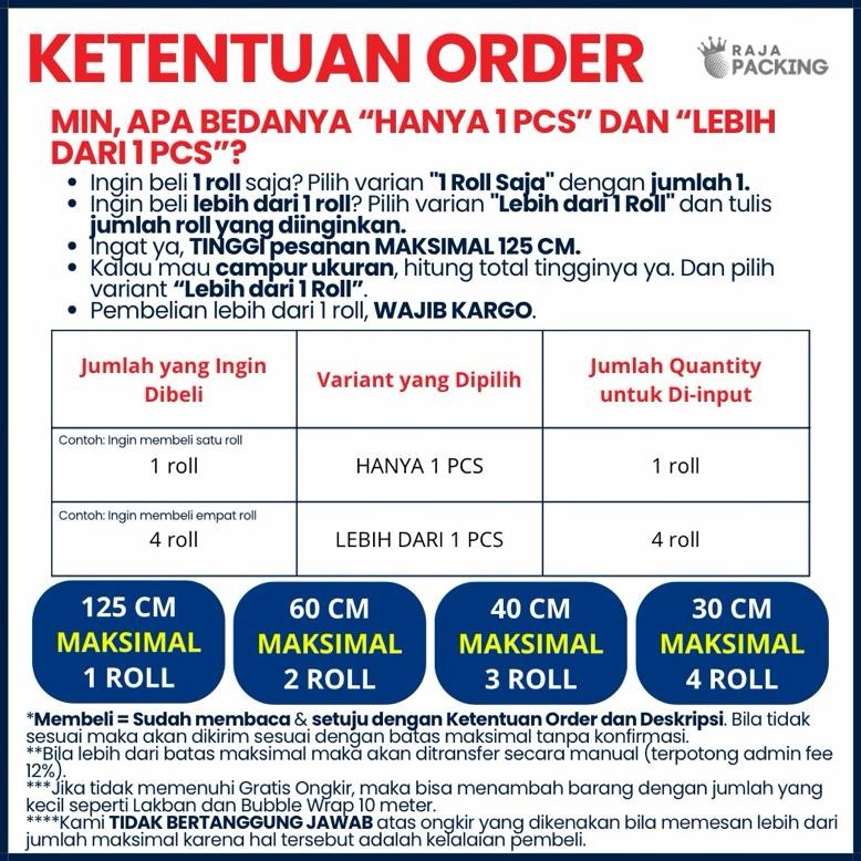 

JH8 Bubble Wrap 125CM x 50M Tebal Hitam Bening