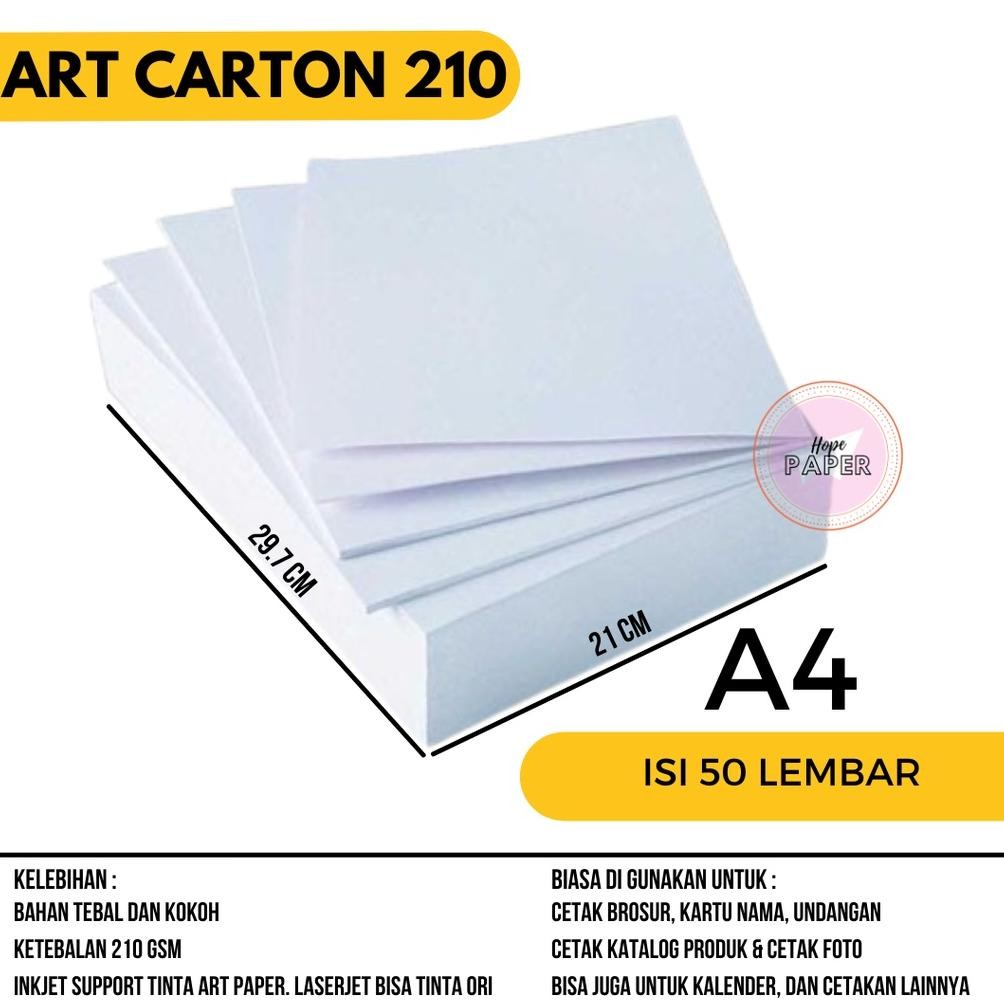 

JH8 Kertas Art Carton A4 210 gsm isi 50 lembar / Kertas Art Carton A4
