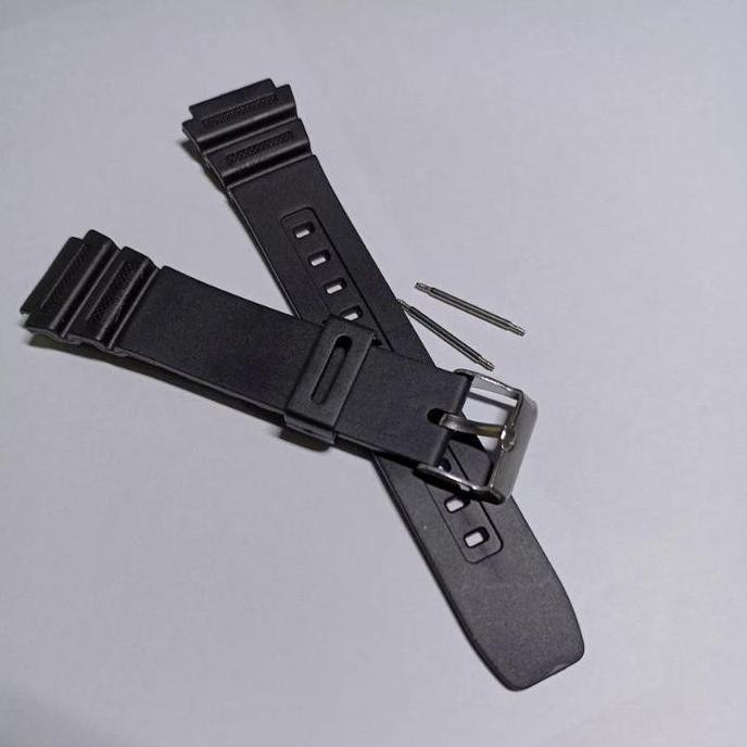 new  STRAP TALI JAM CASIO WR-100M WR100-M WR100M LUG 18MM WARNA HITAM FREE