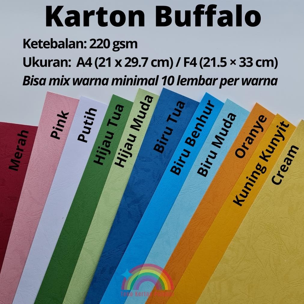 

JH8 karton buffalo tebal 220 gsm isi 50 pcs ukuran A4/F4