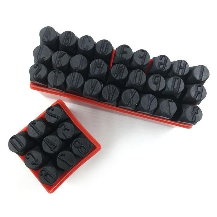 

ready !!! Isi 36 Number And Letter Punch Set Alat Ketok Angka Dan Huruf 4-8mm
