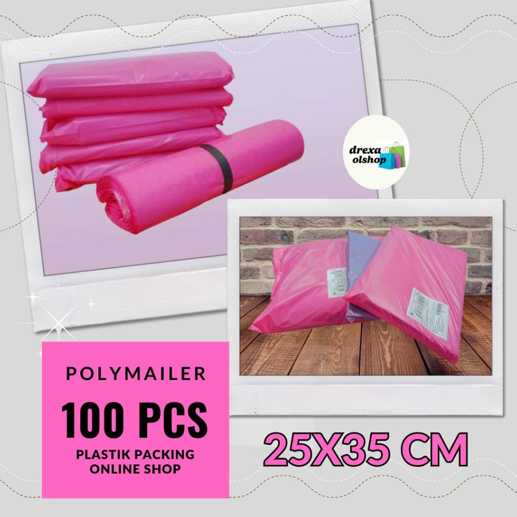 

JH8 (ekonomis) Plastik polymailer warna semi glossy ukuran 25x35 cm isi 100 pcs