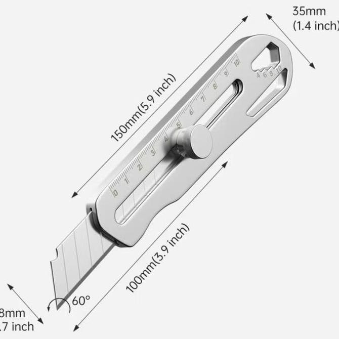 

ready !!! Cutter Pisau Besi Stainless Besar Cutter Pisau Pemotong Kertas 9 In 1