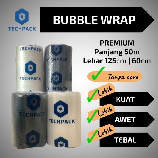 

JH8 Plastik Bubble Wrap Roll Hitam Putih Bening Premium Tebal TECHPACK Babel Bubblewrap Buble 125cm 60cm 30cm 50m 125 cm 60 cm 30 cm 50 m