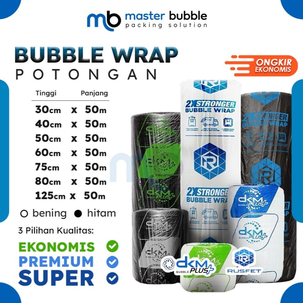 

JH8 Plastik Bubble Wrap Bening Hitam Potongan Panjang 50mtr Ekonomis / Premium / Super (LINK EKSPEDISI)