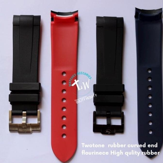 new  Curved Rubber premium strap- Tali jam tangan 22Mm -Rubber curved
