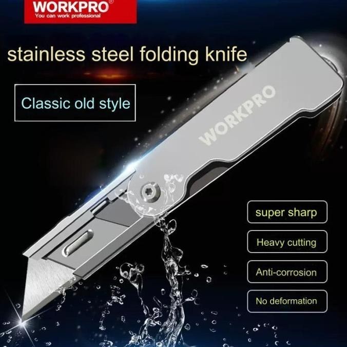 

ready !!! Pisau Mini Cutter WORKPRO Folding knife stainless W011020