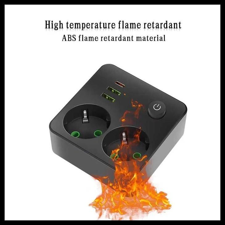 Ready Colokan Listrik Usb Stop Kontak Type C Port Soket Eu Plug 16A 250 Volt 2500 Watt {Terlaris|Bes