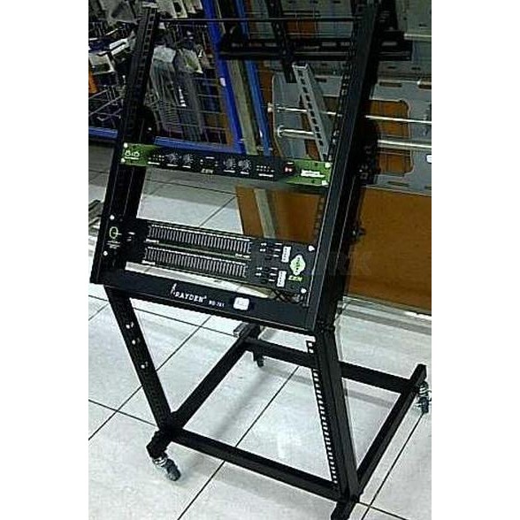 tempat rack power mixer dan alat sound system 9u + mixer