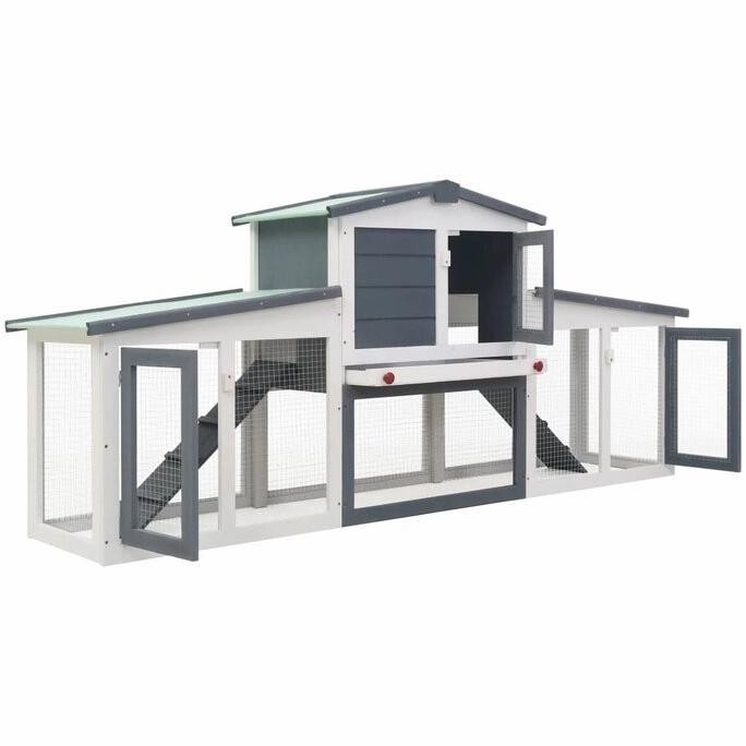 Kandang Kelinci Besar | Rumah Kelinci Kayu Tingkat | 2 Lantai 2 Tangga