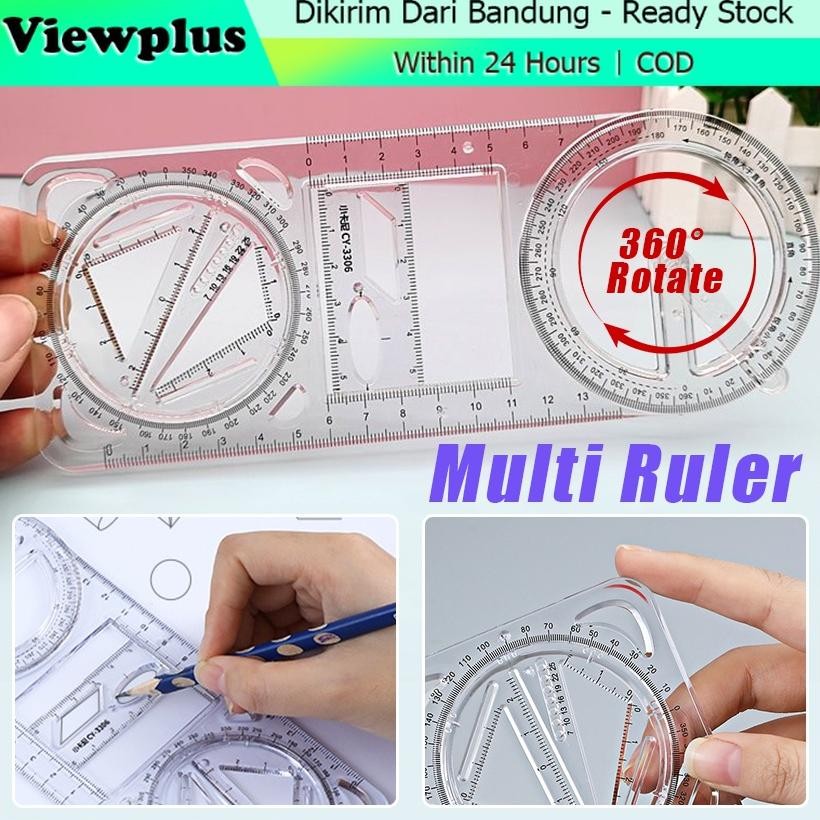 

Penggaris Multifungsi 360 Derajat Geometri Ruler, Penggaris Busur Derajat Multifungsi Geometric Ruler / Hadiah Kreatif Alat Tulis Sekolah Kantor Perlengkapan Belajar Alat Ukur