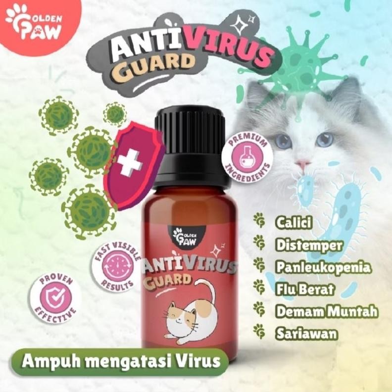 Anti Virus Guard Golden Paw Obat Anti Virus Kucing Calici Distemper FPV Panleukopenia Panleu Kucing 