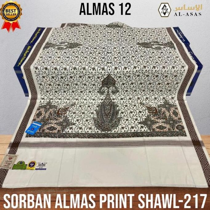 AL ASAS Sorban Yaman | Ridha Yaman | Sorban Almas Print Shawl 217 BS