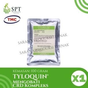 TYLOQUIN 100 GRAM OBAT AYAM CRD KOMPLEKS SNOT NGOROK CHOLERA AST