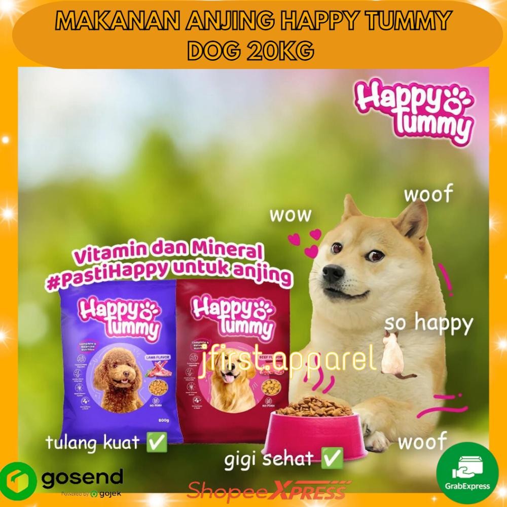 MAKANAN ANJING HAPPY TUMMY DOG 20KG | HAPPY TUMMY DOG KHUSUS INSTANT AST