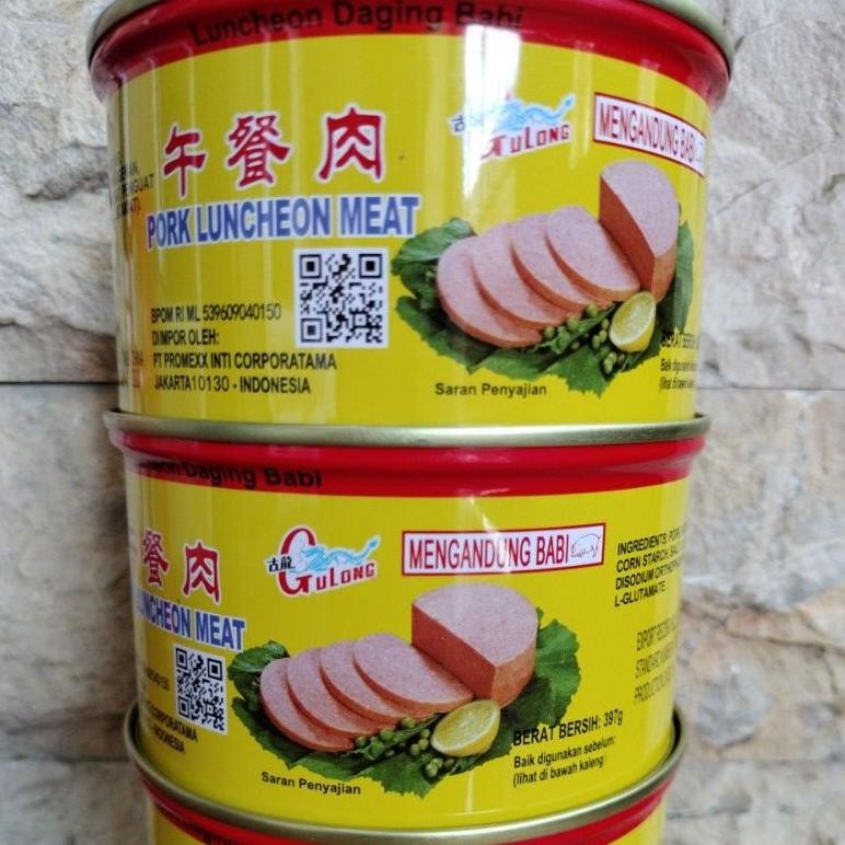 

nl-8 Ow42 PORK LUNCHEON MEAT / HAM BABI GULONG 397 gram (non halal) Terlaris Termurah