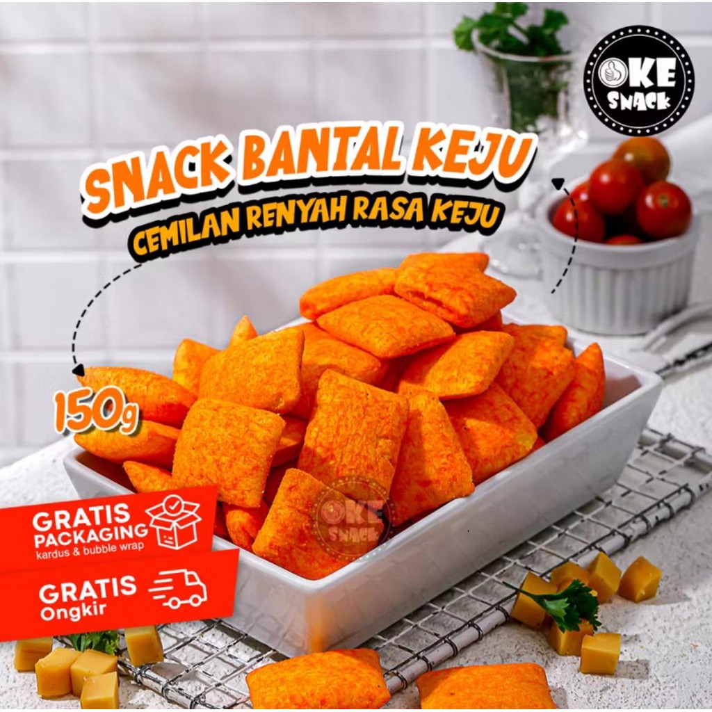 

Snack Bantal Keju 150g | Camilan Bantal Rasa Keju Asin Manis