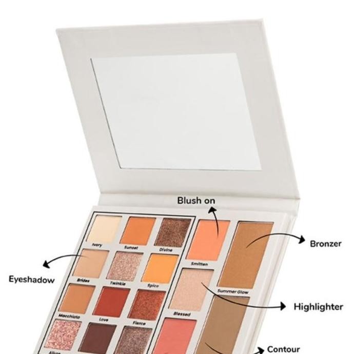 Lumecolors Day & Night Palette Eyeshadow + Brush palette make up lengkap Blush On Highlighter Bronze