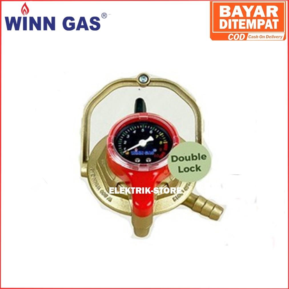 Paket Winn Gas Regulator Meter Kepala Gas LPG 3 Kg / 12 Kg W800M / W-800 M Nusantara Berfungsi Denga