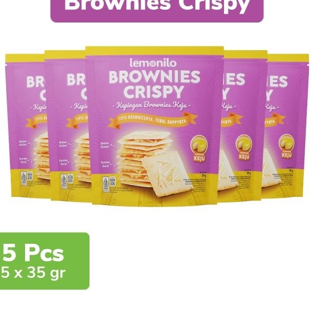 

5 Pcs Lemonilo Brownies Crispy Keju 35G Bebas Gluten