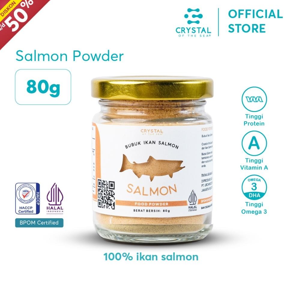 

READY STOK CRYSTAL OF THE SEA Bubuk Ikan Salmon Halal BPOM 80GR Serbuk Tabur Food Powder Kaldu MPASI Tinggi Protein 082 Siap kirim