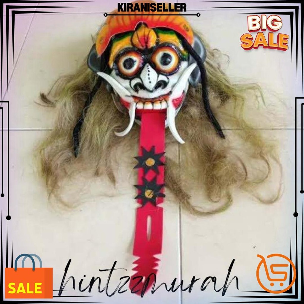 Termurah Topeng Leak Bali Bahan Mika Rambut Panjang / Topeng Leak Rangda Bali